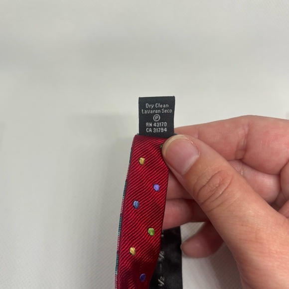 Plaid Bow Tie with Red and Blue Accents men’s bow tie - Picture 2 of 4